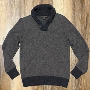 Tagio Men's 100% Wool Shawl Collar Sweater Gray Pullover Preppy Hipster Fits Sm